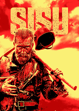 Sisu Movie Poster Red Yellow