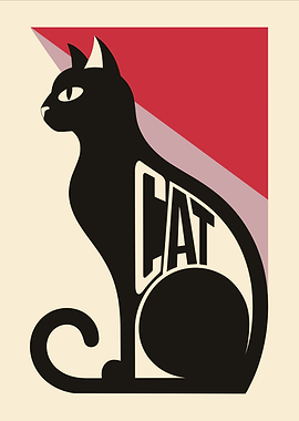 Stylized Black Cat Illustration