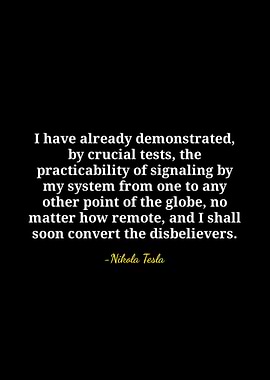 Nikola Tesla Quote on Black