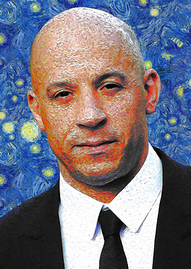 Vin Diesel Starry Night Portrait