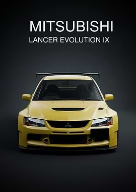 Mitsubishi Lancer Evolution IX Yellow poster