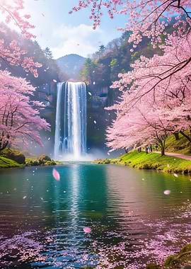Cherry Blossom Waterfall