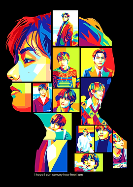 BTS V Pop Art Portrait Collage
