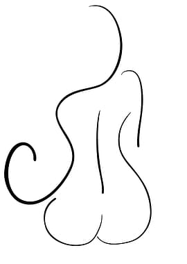Minimalist Line Art: Woman's Back