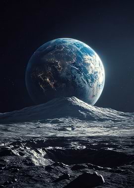 Earth from the Moon surface