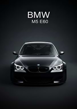 Black BMW M5 E60 Front poster