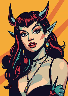Succubus Pop Art Portrait