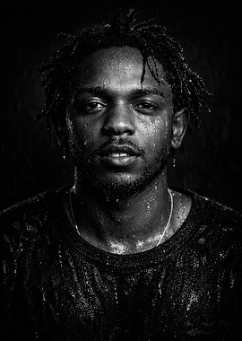 Kendrick Lamar Portrait in Black and White
