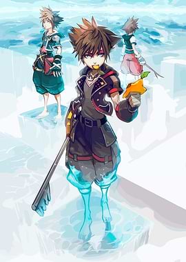 Kingdom Hearts characters on ice