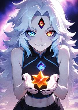 Anime Girl Holding a Star