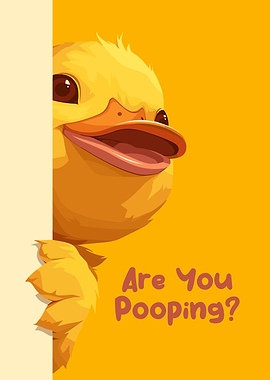 Funny Duck Cartoon 'Are You Pooping?'