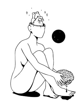 Anatomical Heart and Brain Illustration