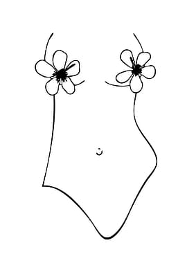 Floral Body Line Art