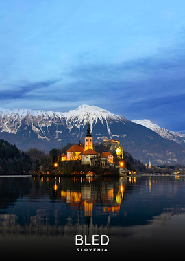 Lake Bled, Slovenia at Dusk