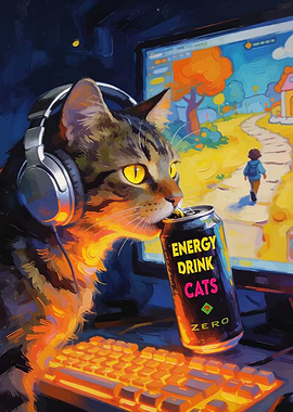 Gamer Cat Energy Drink