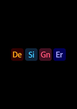 Designer Poster in Adobe Icons Style