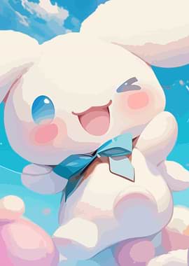 Cinnamoroll Winking Cute Illustration
