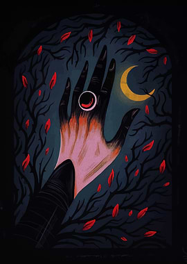 Hand Reaching for the Moon