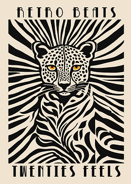 Retro Beats Twenties Feels Leopard Art