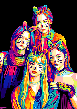Blackpink Bunny Pop Art Portrait