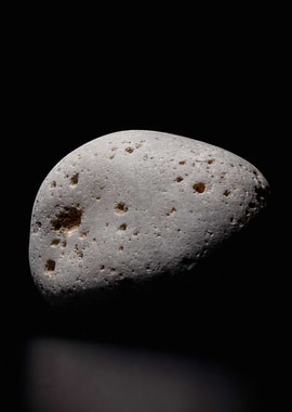 Porous Rock on Black Background