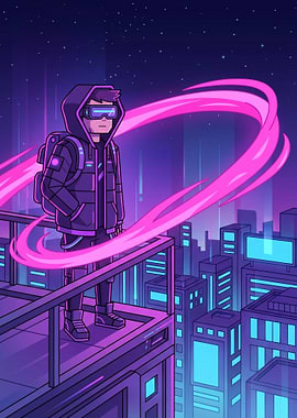 Roblox character in cyberpunk style