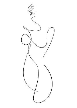 Minimalist Line Art Woman Figure