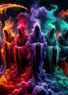 Colorful Grim Reapers