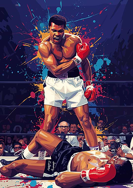 Muhammad Ali Knockout Victory Illustration
