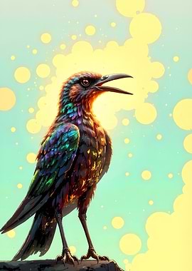 Colorful Bird on Rock