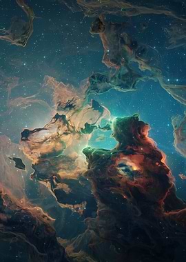 Nebula Cloudscape with Stars