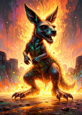 Fiery Kangaroo Creature