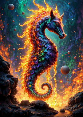 Fiery Seahorse Fantasy