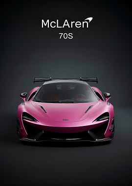 McLaren 70S Pink Sports Car poster