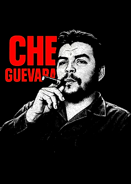 Che Guevara Smoking Cigar Portrait