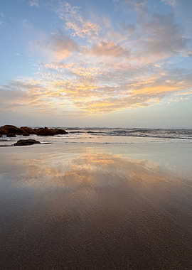 Beach Sunset Reflection
