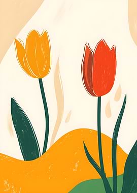 Abstract Tulips Art