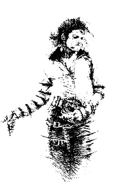 Michael Jackson Black and White Sketch