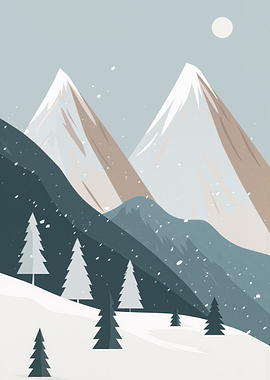 Minimalist Winter Mountain