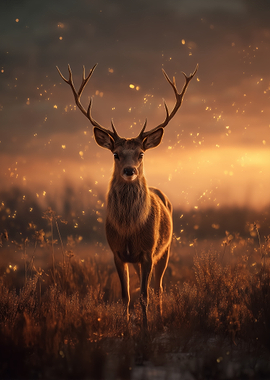 Majestic Deer in Golden Light