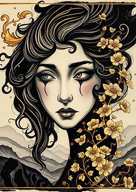 Elegant Woman with Floral Adornments