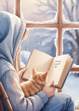 Cozy Winter Reading with Cat