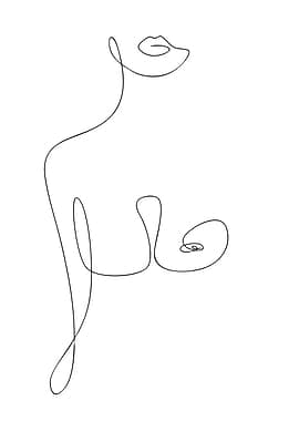 Minimalist Line Art Woman's Torso