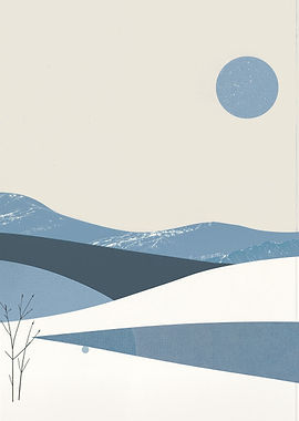 Minimalist Blue Mountain