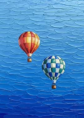 Hot Air Balloons in Blue Sky