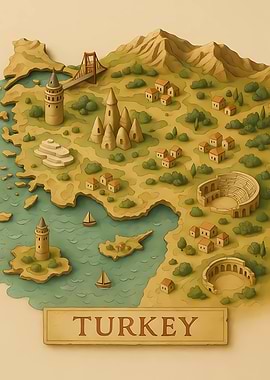 Illustrated Map of Turkey