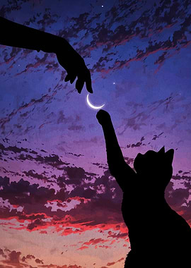 Cat Reaching for the Moon