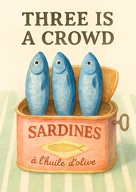 Three is a Crowd Sardines Illustration