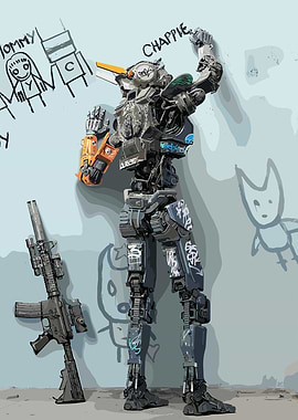 Chappie Robot Graffiti Art