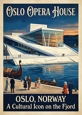 Oslo Opera House Travel Poster
